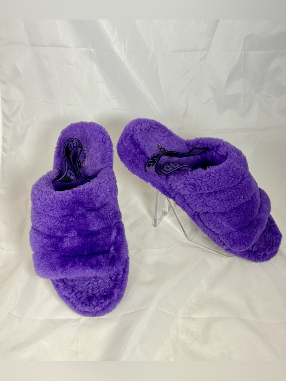 UGG Women's Plush Purple Slide Slippers